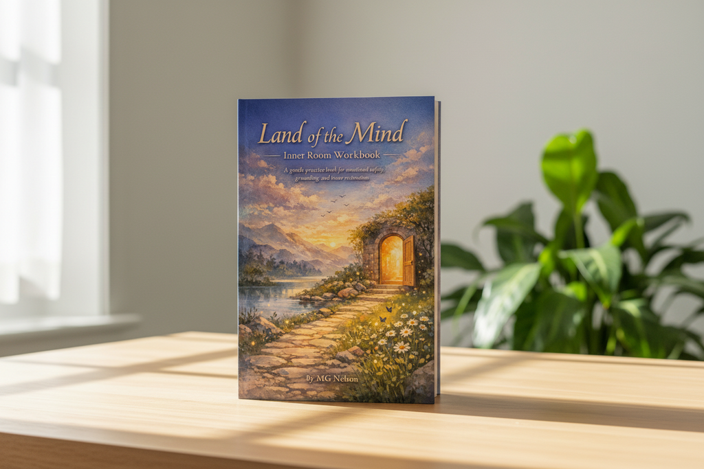 Workbook standing on desk